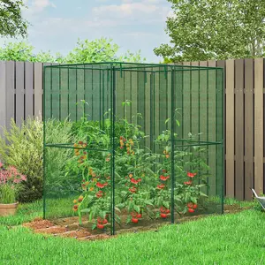 6' x 4' x 6' Crop Cage, Plant Protection Tent with Roll-up Zippered Door for Vegetable Garden, Backyard