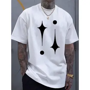 Simple And Fashionable Printed Men'S Crew Neck Short-Sleeved T-Shirt, Comfortable And Breathable Casual Sports Top, Suitable for Spring And Summer Vacation And Leisure, Plus Size