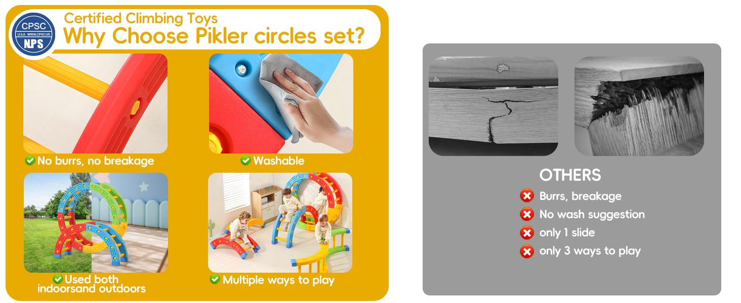 6-in-1 Foldable Climbing Toys,Montessori Climbing Set,Climber Indoor Jungle Gyms for ToddIers Montessori Toys,Pikler Triangle Set