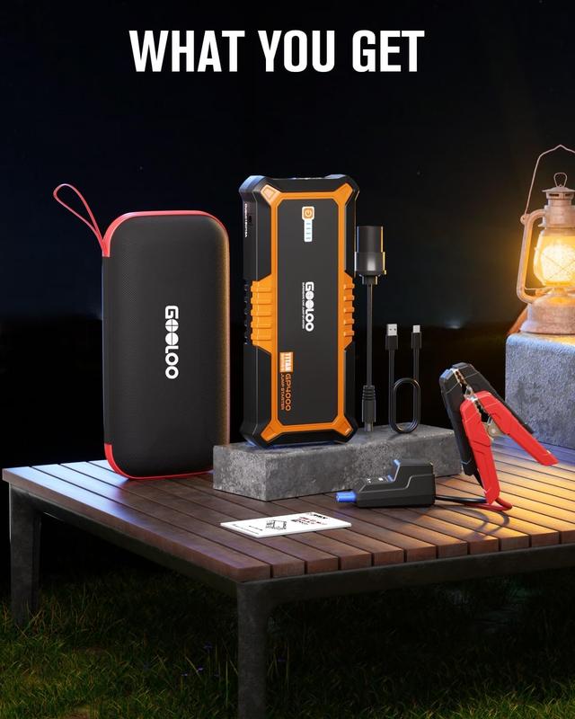 GOOLOO GP4000 4000A Car Jump Starter  Peak Current, SuperSafe 12V Lithium, Portable with USB Quick Charge