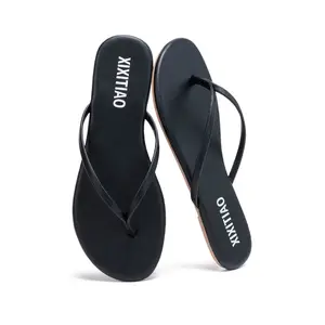 XIXITIAO Leather Flip Flops for Women Men Non-Slip Flat Sandals for Summer Beach Vacation Girl's Lightweight Walking Shoes