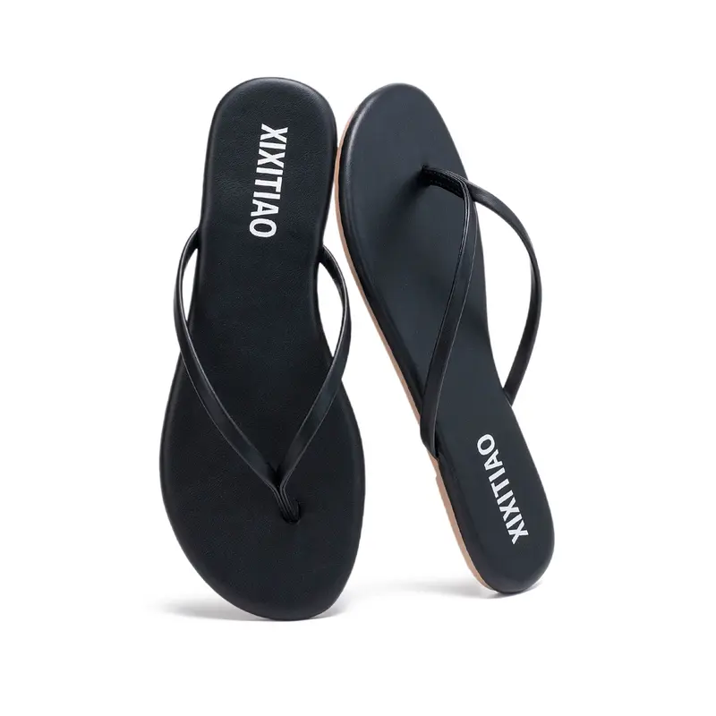 XIXITIAO Leather Flip Flops - Women's & Men's Casual Slipper Sandals, Non-Slip Strap Slip-On Footwear Style, Lightweight for Summer Beach Vacation, Ensures Steadier Wet Steps,back to school,back to school haul