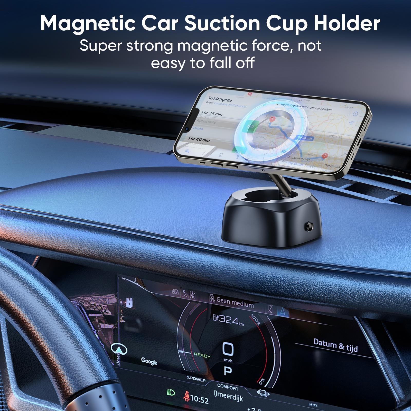 Car Magnetic Phone Holder, Electric Vacuum & Magnetic, 360° Rotatable & Adjustable, Vacuum Suction Phone Holder, Car Navigation Holder For Windshield, Dashboard, iPhone & Android