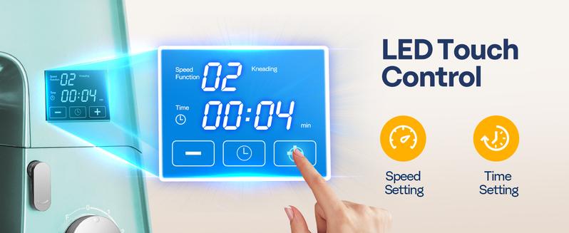 VIVOHOME Multifunctional Stand Mixer, Kitchen Electric Blender, Household Food Mixer for Baking, Bread, and Cakes, with Dough Hook, Beater, Whisk, and Splash Guard