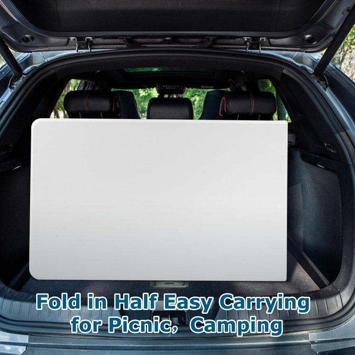 6ft Plastic Folding Table Heavy Duty Stainless Steel Legs Built-in Handles for Outdoor Camping Parties Weddings Picnics Christmas Gift