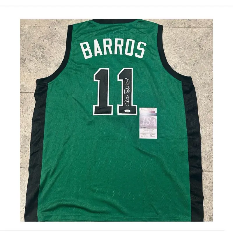 Dana Barros Autographed Custom Boston Celtics Basketball Jersey with JSA Certificate of Authenticity