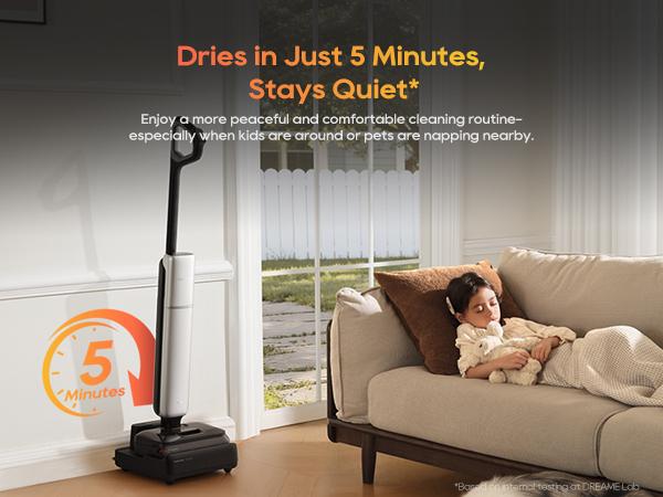 DREAME Aero Pro Vacuum Mop, ALL-in-ONE cordless cleaner for wet messes & dry messes, 0 hair residue, 5mins quiet flash self-clean, 185℉ self-dry, 60min runtime, for family, for all flooor types