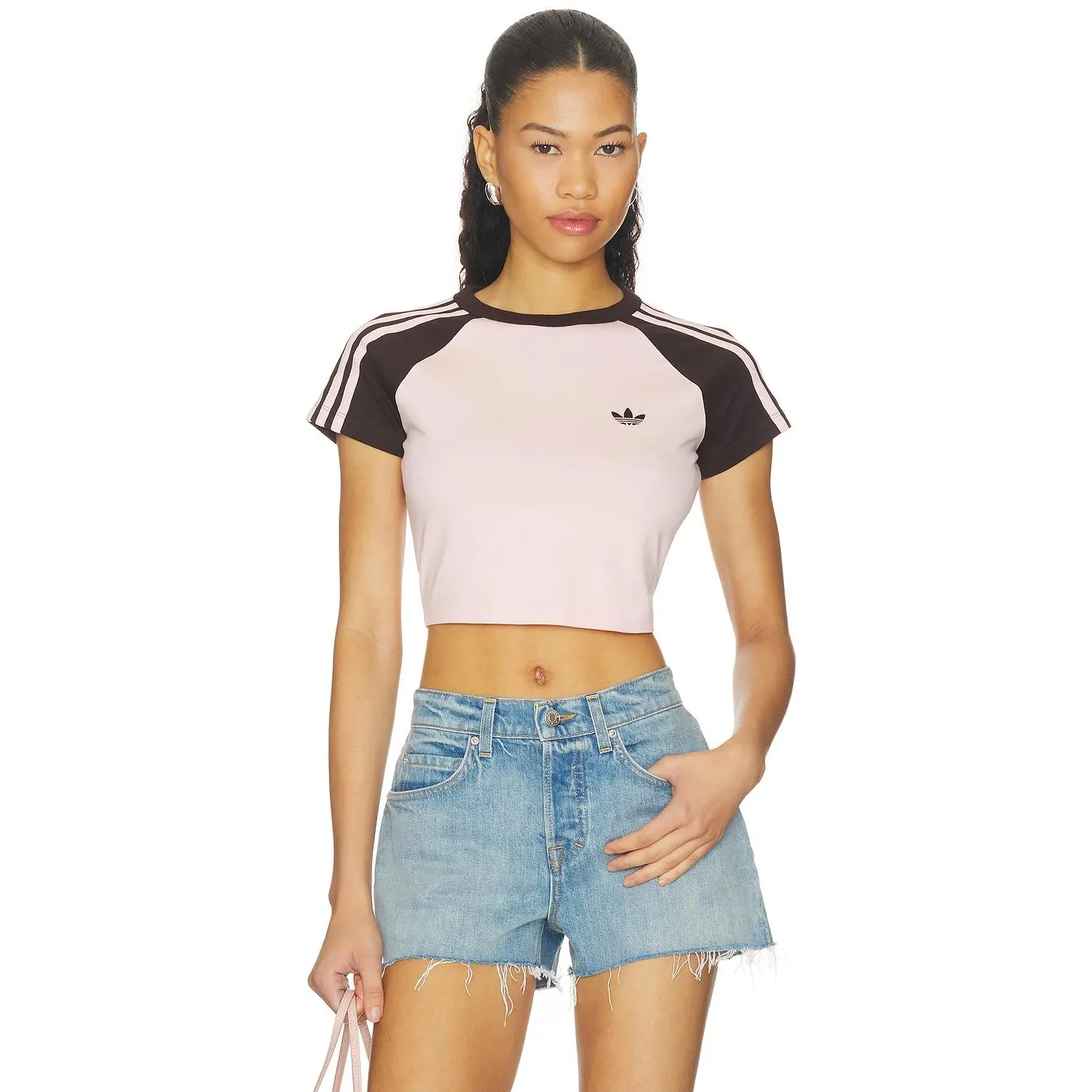 adidas Originals Superstar Baby Tee in Sandy Pink, Aurora Coffee & Sandy Pink