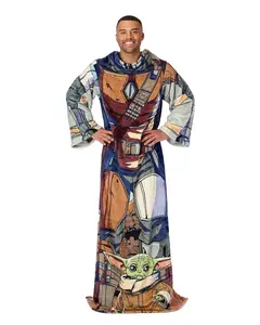 Star Wars: The Mandalorian Mando Adult Silk Touch Throw Blanket with Sleeves, 48" x 71"