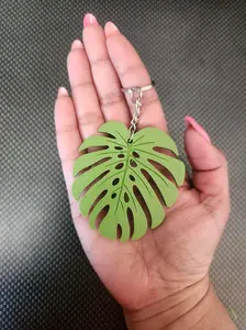 Large Monstera Keychain | Plant Keychain | 3D Printed Plant Keychain
