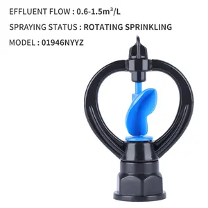 Rotating Mist Sprinkler for Lawn & Garden, Watering Nozzle for Flowers/Vegetables, Irrigation Cooling Dust Removal Atomizing Spraye