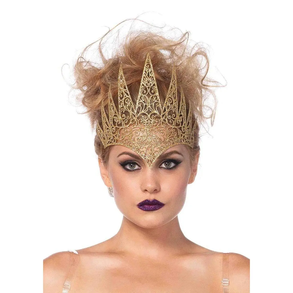 Glitter Die Cut Filigree Royal Headband, Teen Costume Hair Accessory with Embellishments Crowns & Tiaras, Glitter Crowns & Tiaras, Headbands
