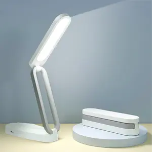 Foldable Desk Lamp, Rechargeable Portable LED Light With 3 Adjustable Brightness, 180° Rotatable Eye-Caring Mini Table Lamp for Reading, Office, Bedroom, Night Light