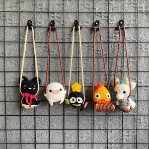 Crochet Ghibli Car Charm: Jiji, Soot Sprites, Calcifer, Haku