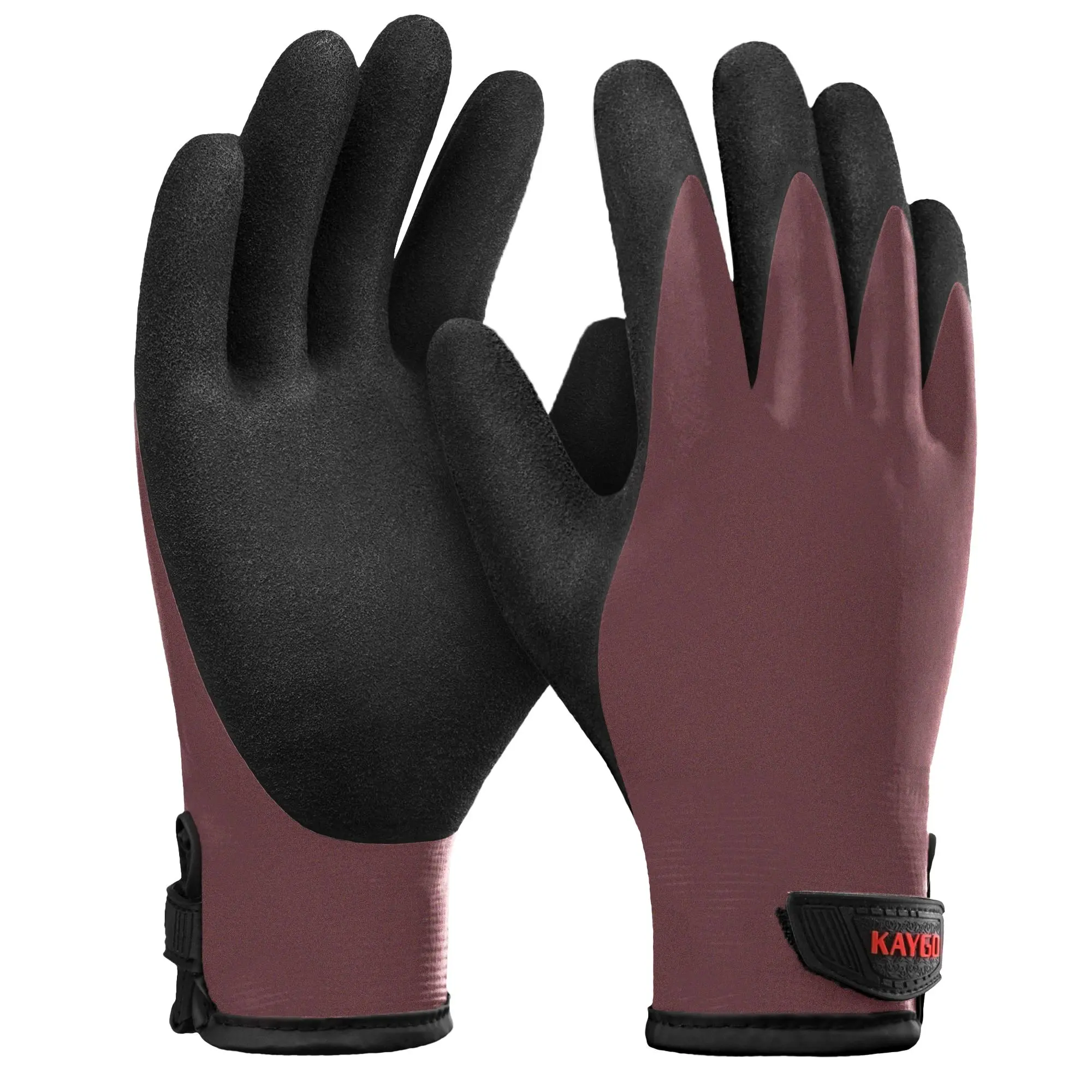 KAYGO Winter Waterproof Thermal Work Gloves, Multi Purpose Safety Equipment with Double Latex Coating (Blocks Water), Insulated Liner, Elastic Cuff (Stays Snug) for Cold Weather, Coldstorage Use