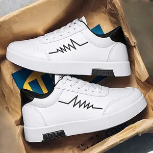 Men Low Top Shoes Comfy Non Slip Lace Up Sneakers Heat Beat Pattern Breathable Durable For Casual Outdoor Activities All Season, Lightweight, Classic, Fashion, Supportive, Modern, Relaxed