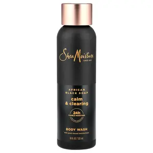 SheaMoisture Calm & Clearing Body Wash, African Black Soap, 18 fl oz (532 ml)