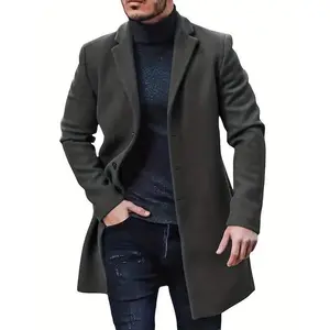 Men's trench with slim fit, winter warm long coat, coat Menswear Jackets, notch lapel