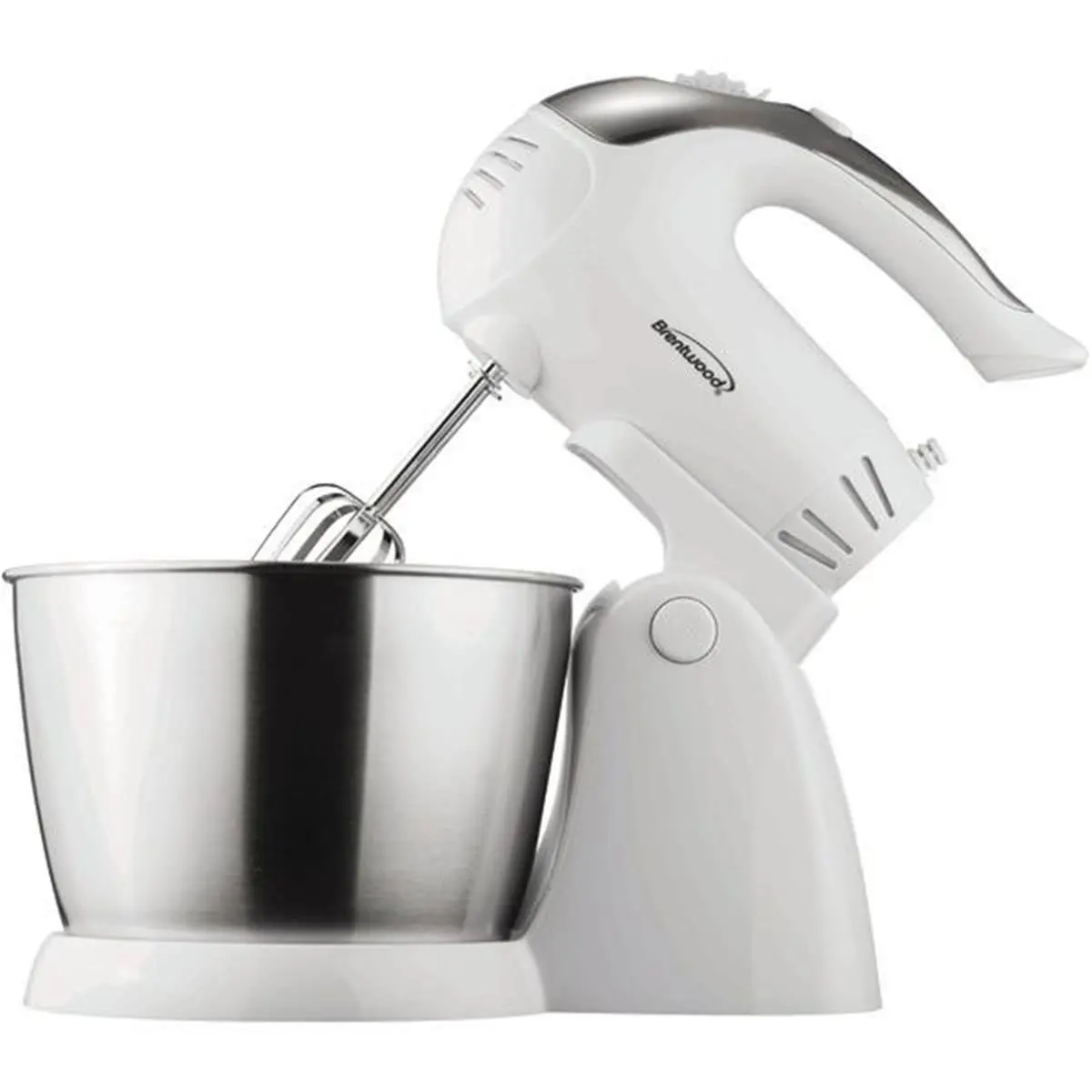 Brentwood 212 MAIN Kitchen Mixer - 5-Speed Speed Control, 200W Motor, Stainless Steel Bowl, Detachable Head, Versatile Mixing Functions, Portable Countertop Portable Mixer