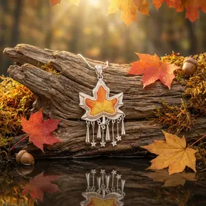 ”Ethnifly“ 925 Silver Chinese Minority Artisan Maple Leaf Charm