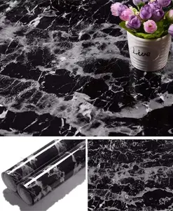 Black Marble Peel and Stick Wallpaper – Self Adhesive Countertop & Backsplash Contact Paper Removable Vinyl (11.8" × 78.7")