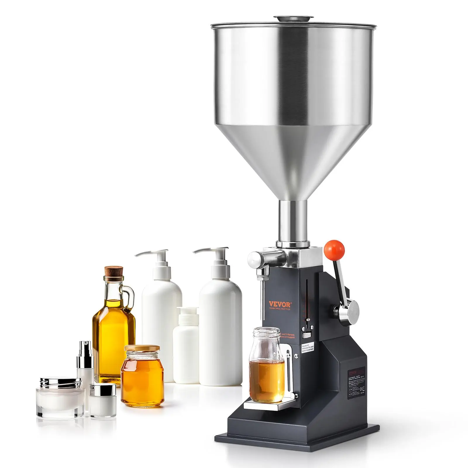 VEVOR Kitchen Utensils Manual Paste & Liquid Filling Machine, 5-50ml Adjustable Stainless Steel Hopper, Durable Food Measuring Tool with 2 Nozzle Sizes, Leak-Proof Smooth Dispensing for Milk, Oil | TikTokShopBlackFriday, Two Nozzle Sizes