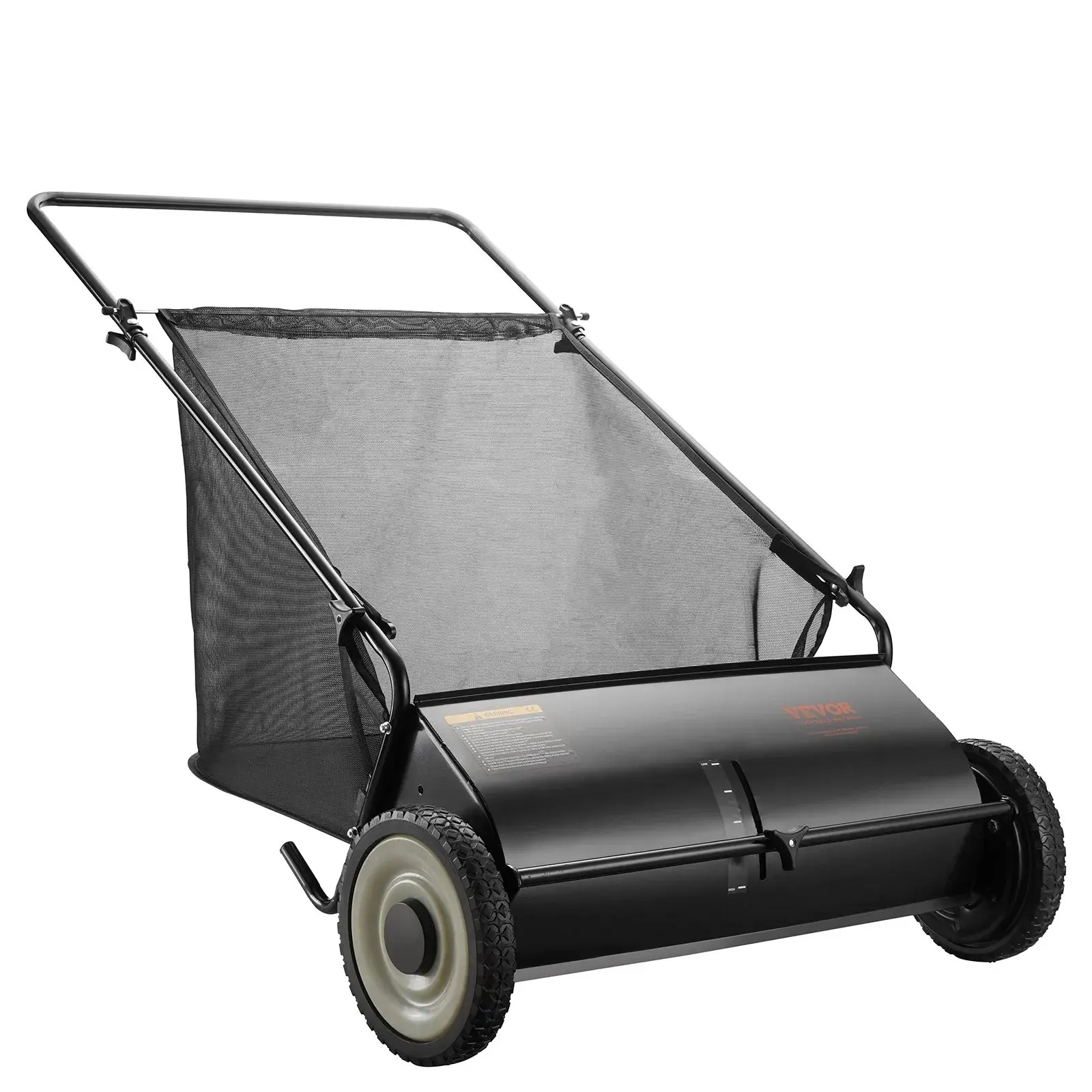 【SummerFinds】VEVOR Push Lawn Sweeper,  21-42 Inch Leaf & Grass Collector, Strong Rubber Wheels & Heavy Duty Thickened Steel Durable to Use with Large Capacity 7 ft³ Mesh Collection Bag, 4 Spinning Brushes