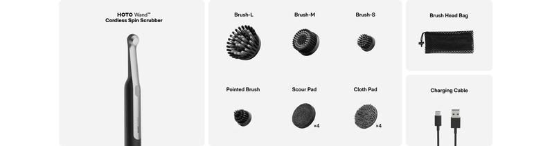 HOTO Rechargeable Electric Spin Scrubber with 12 Brush Heads - IPX7 Waterproof & Adjustable for Grout, Tiles & Crevices