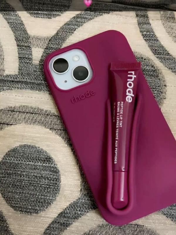 (Super sale 50%) 2026 Most-loved Colour Rhode Hailey Lip Gloss Holder Case, Soft Silicone Cover with Box and Lipstick For iPhone Girls