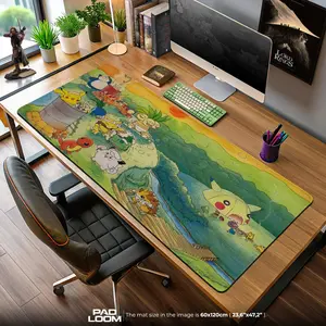Pokemon Campfire Gathering Mouse Pad, Cartoon Gamer Desk Mat, Desk Mat