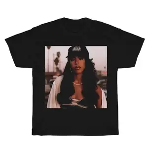 [100% Cotton] Vintage Aaliyah Graphic Unisex Shirt, Bootleg Rap Design Shirt, 90'S Clothing, Rap Gift For Him Her Crewneck Streetwear Menswear Top T-Shirt For Men And Women