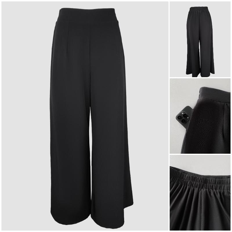 ChicMe 2 Pieces Outfit Striped & Golden Floral Print Turn-down Collar Button Front Top and Causal High Waist Elastic Back Waist Wide Leg Pants Set