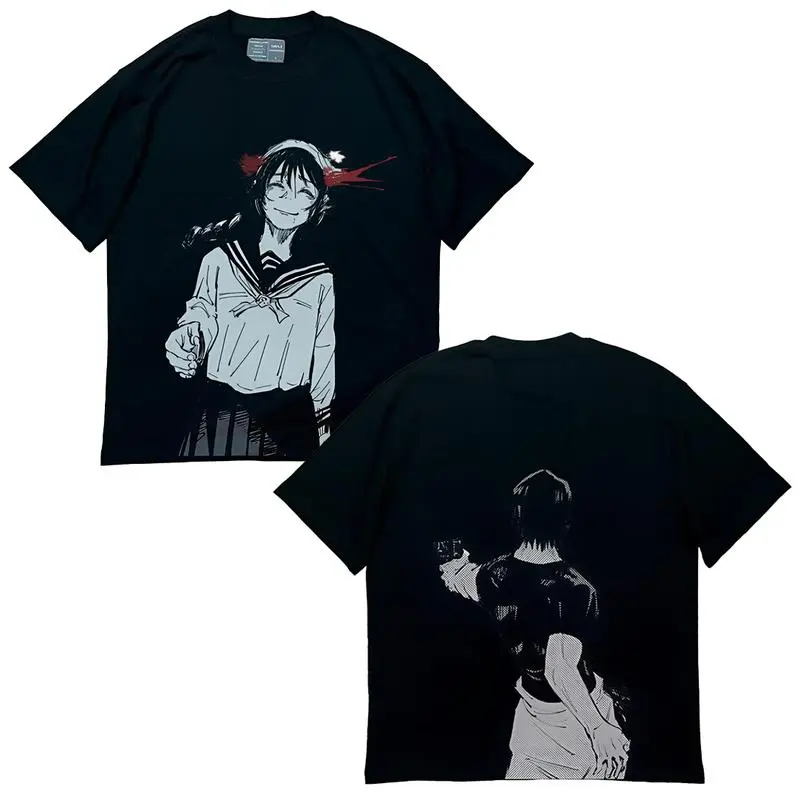 Toji and Amanai JJK - The Graphic Design Cotton Short Sleeve T-Shirts Anime Japanese Manga Streetwear Y2K Stylish Fashion Menswear Womenswear Gift Fan