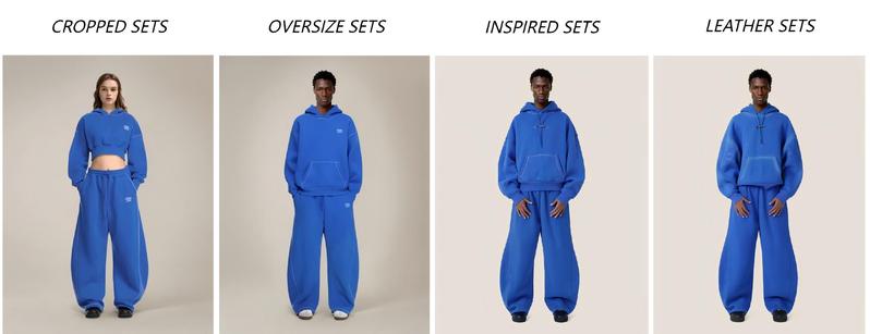 Aelfric Eden Y2K Cropped Hoodie Baggy Barrel Sweatpants Set 2 Piece Outfits Cozy Fleece Lounge Sweatsuit