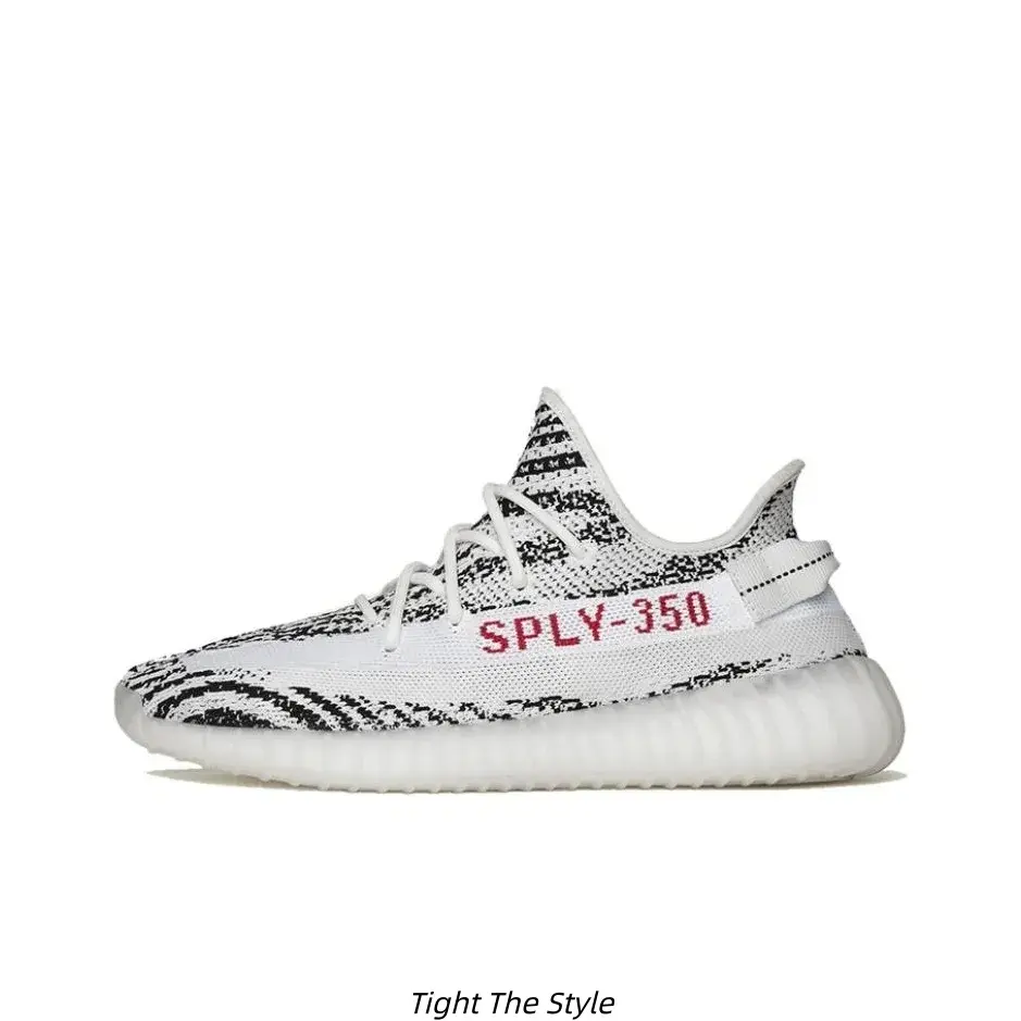 Unisex Zebra Striped Knit Sneakers Soft Cushioned Midsole Breathable Mesh Lightweight Daily Walking Running Trainers White Black Casual Street Footwear For Men Women