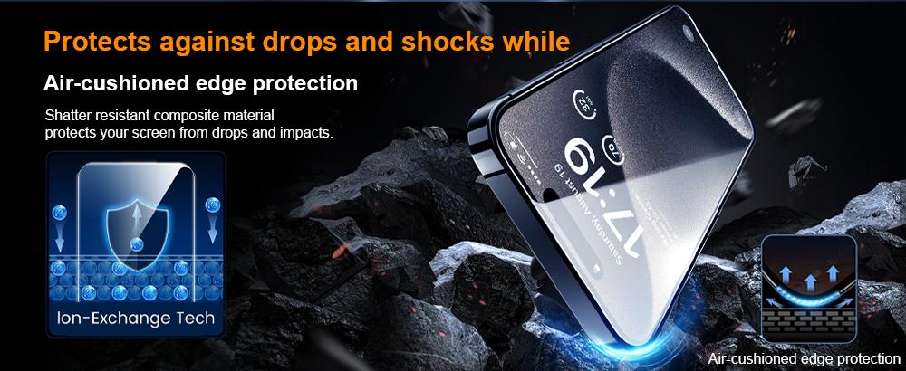 One Fish Screen Protector 2 Pack for iPhone,Samsung,Crystal Clear, Fingerprint Proof Screen Protector, Privacy Protection, Fingerprint Resistant, Dust-Free.