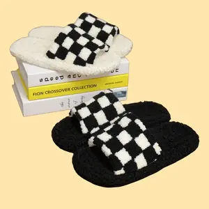 Checkered Plush Slippers #CheckeredFashion | Men & Women Winter