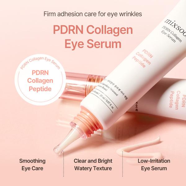 [New] PDRN Collagen Eye Serum 0.68 Fl. Oz / 20ml Under Cream for Eye Bags Peptide Hydrating Lightweight dropper Korean Glass Skin Care