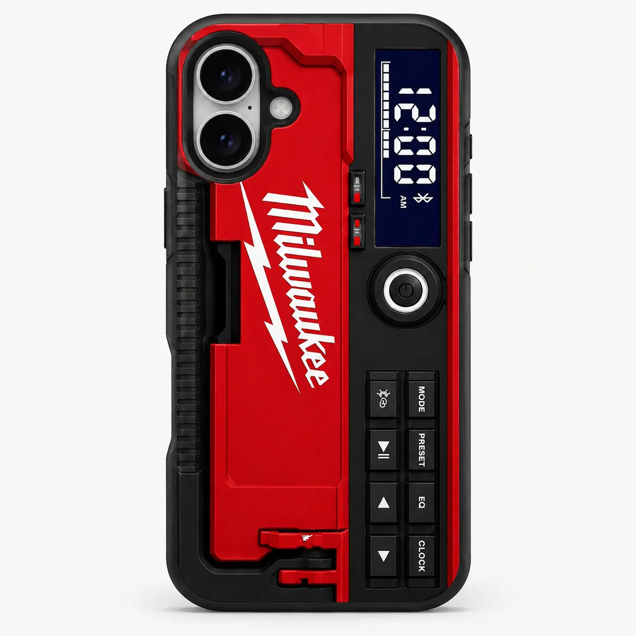 Milwaukee Tool Inspired iPhone Tough Case, Red Black Industrial Phone Case, Blue Collar Worker Gift, Mechanic Electrician Construction Case