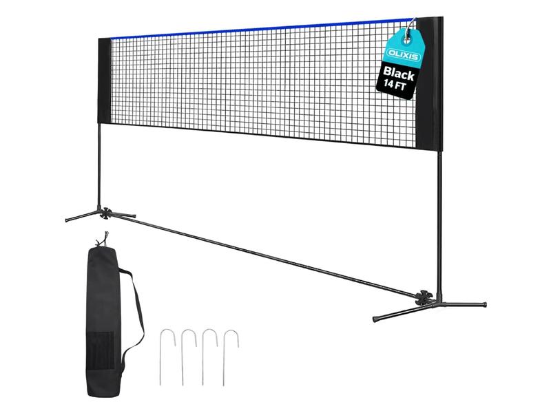 Height Adjustable Volleyball Net for Pool & Backyard, Portable Outdoor Sports Net with Carry Bag, 10FT/14FT/17FT, Red and Blue Available