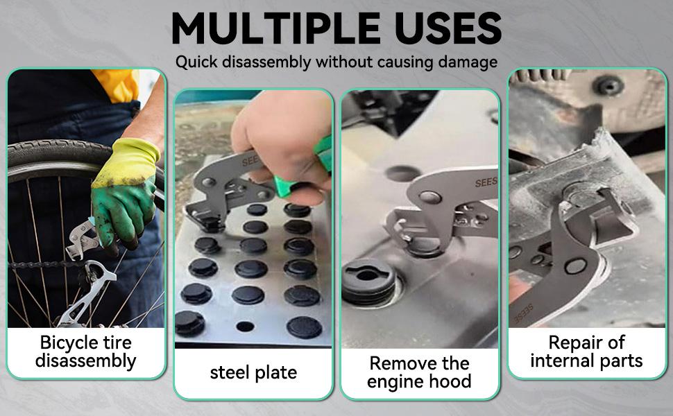 【FathersDayGift】SEESE Car Efficient Multi-functional Clip Removal Pliers- Heavy-Duty Metal Quick-Release Tool,Easy to Without Damage Remove Fasteners Clips Buckles,Car Repair Stuff