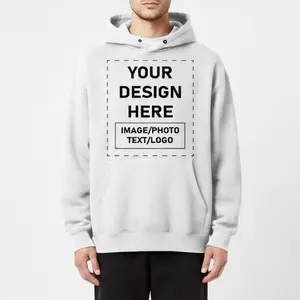 Customizable Graphic Hoodie - Design Your Own Pullover Sweatshirt with Photo Text or Logo - Unisex 80% Cotton 20% Polyester Classic Fit with Adjustable Drawstring Hood and Kangaroo Pocket - US Fast Shipping