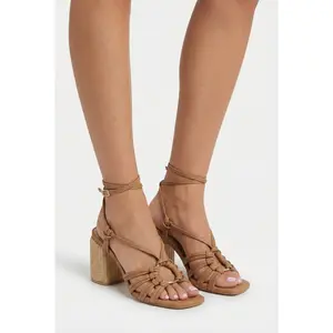 Koko Strappy Straw Block Heels