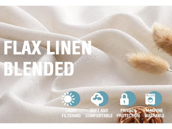 H.VERSAILTEX Natural Linen Curtains for Living Room 2 Panels Back Tab Loop Pocket Linen Textured Light Filtering Neutral Country Rustic Farmhouse Boho Curtain for Bedroom H.VERSAILTEX Natural Linen Curtains for Living Room 2 Panels Back Tab Loop Pocket Linen Textured Light Filtering Neutral Country Rustic Farmhouse Boho Curtain for Bedroom