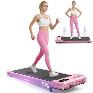 【 New Year】Walking Pad Treadmill with Incline - Under Desk Treadmills with Vibration Massage Plate, 2.5HP Compact Portable Treadmills for Home Small Spaces, Office, with Remote Control & LED Display
