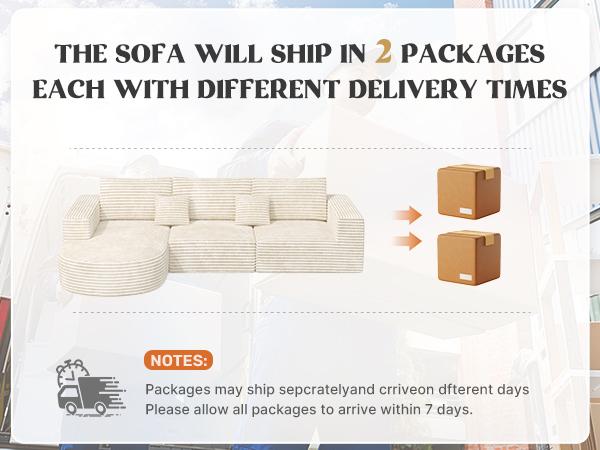 【2 Packages shipping】110" Modular Sectional Sofa Couches, Cloud Couches for Living Room, Boneless Sofa with Deep Seat,L-Shape Couch with Chaise,No Assembly Required,Beige, 【2 Packages shipping】110" Modular Sectional Sofa Couches, Cloud Couches for Living Room, Boneless Sofa with Deep Seat,L-Shape Couch with Chaise,No Assembly Required,Beige,