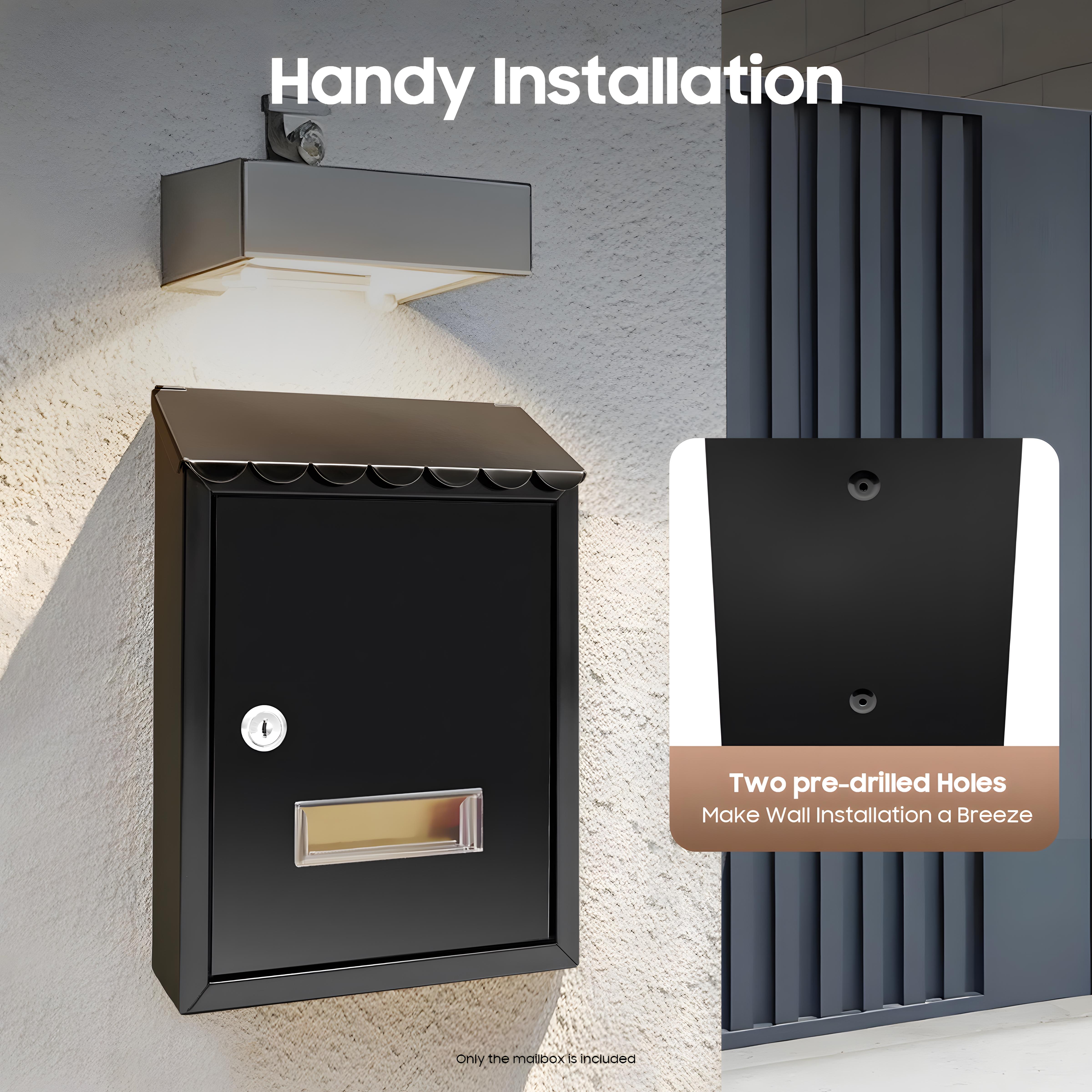 2026 Viral Wall-Mounted Lockable Mailbox - Galvanized Iron Rustproof for Home/Office Mail Storage