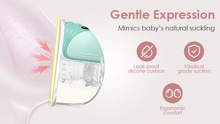 MomMed Wearable Breast Pump S21 With Carry Case,Travel Electirc Breast Pump Kit, Strong Suction And Leak-Proof Design For More Milk, Hands-Free Double Portable Electric Breast Pump with 9 Levels - 24mm Shield