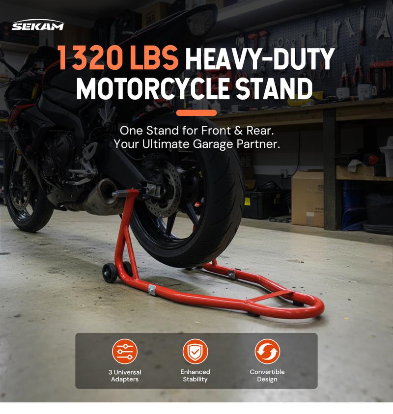 Sekam Motorcycle Stand Lift, Various specifications, Front Rear Combo Stand Lift Stand, U+L Fork Swingarm Spool, Compatible with Most Yamaha Honda Kawasaki Suzuki Motorcycles, Black, Motorcycle bike stand