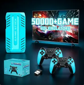 U36 Retro Game Stick | Preloaded 50000+ Classic Games,40 Emulators,Dual 2.4G Wireless Controllers,128GB 4K HDMI Plug & Play TV Game Console